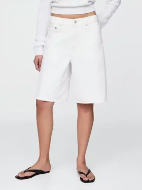 Pantalones cortos vaqueros largos de talle medio de 11″