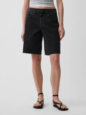 Pantalones cortos vaqueros largos de talle medio de 11″