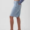 Pantalones cortos vaqueros largos de talle medio de 11"