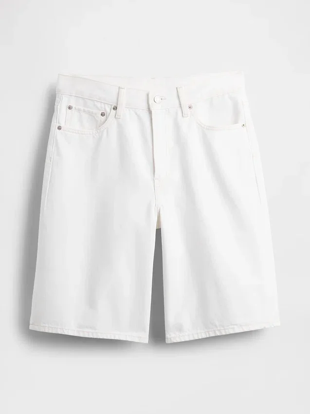 Pantalones cortos vaqueros largos de talle medio de 11"