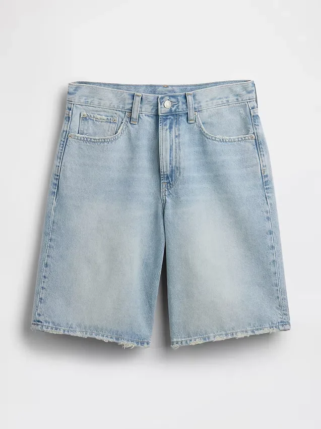 Pantalones cortos vaqueros largos de talle medio de 11"