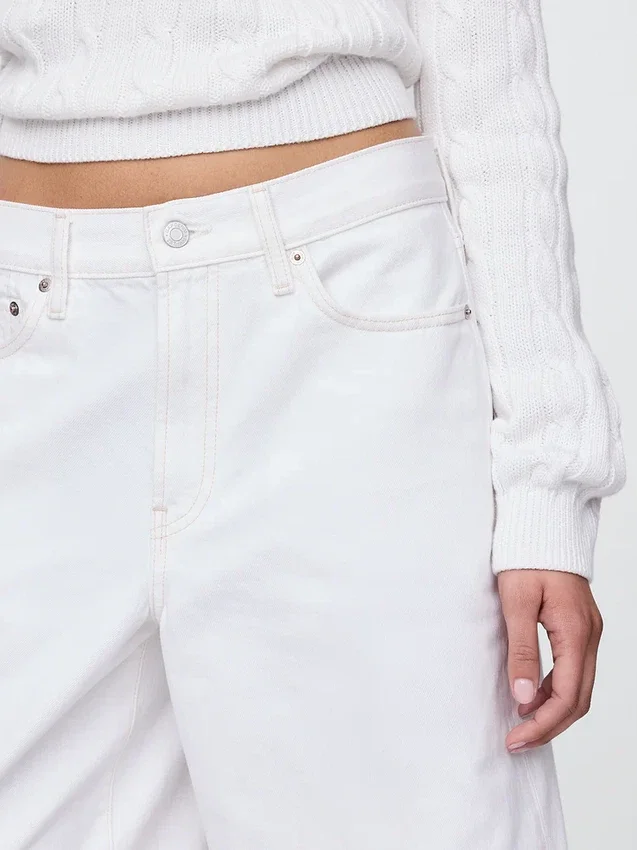 Pantalones cortos vaqueros largos de talle medio de 11"