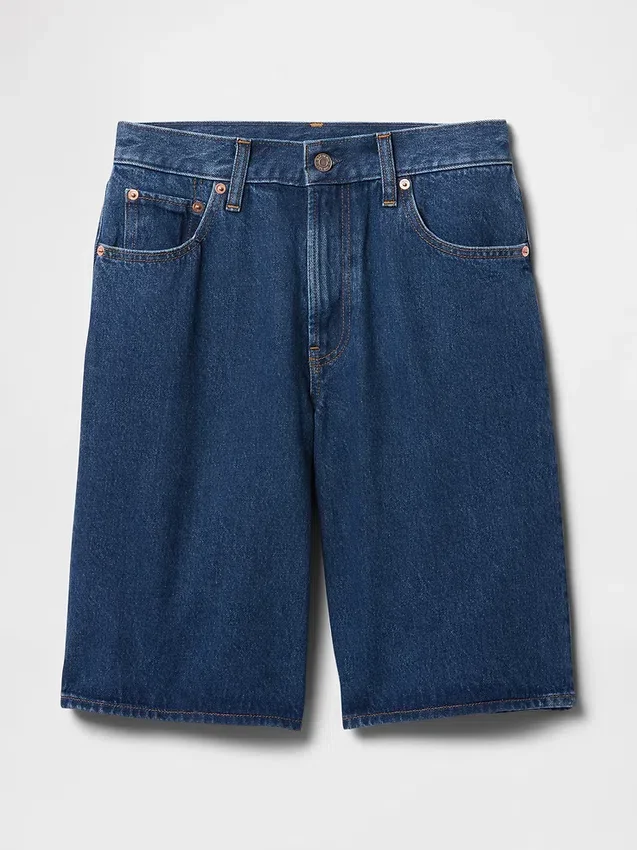 Pantalones cortos vaqueros largos de talle medio de 11"