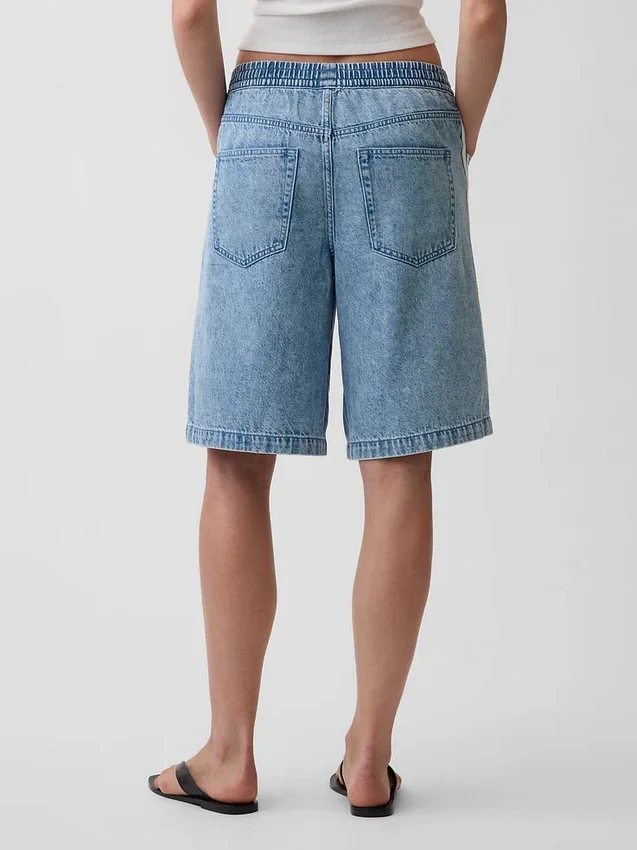 Pantalones cortos vaqueros largos «Easy Stripe» ultrasuaves de talle medio, de 11"