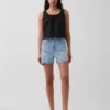 Pantalones cortos vaqueros rectos de corte holgado y cintura alta de 3,5"