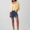 Pantalones cortos vaqueros rectos de corte holgado y cintura alta de 3,5"