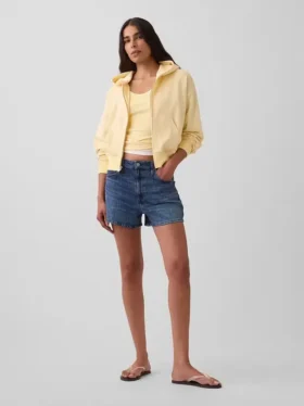 Pantalones cortos vaqueros rectos de corte holgado y cintura alta de 3,5"