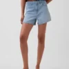 Pantalones cortos vaqueros rectos de corte holgado y cintura alta de 3,5"