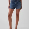 Pantalones cortos vaqueros rectos de corte holgado y cintura alta de 3,5"