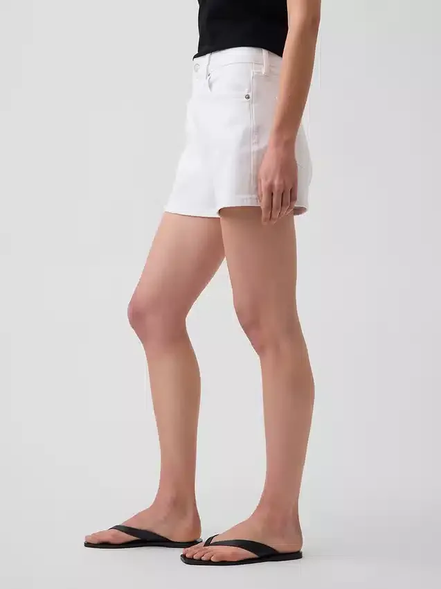 Pantalones cortos vaqueros rectos de corte holgado y cintura alta de 3,5"