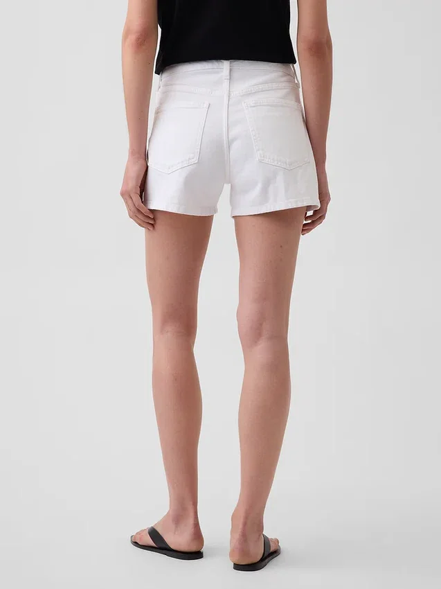 Pantalones cortos vaqueros rectos de corte holgado y cintura alta de 3,5"