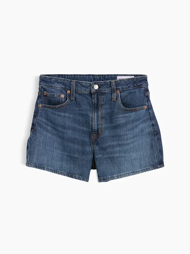 Pantalones cortos vaqueros rectos de corte holgado y cintura alta de 3,5"