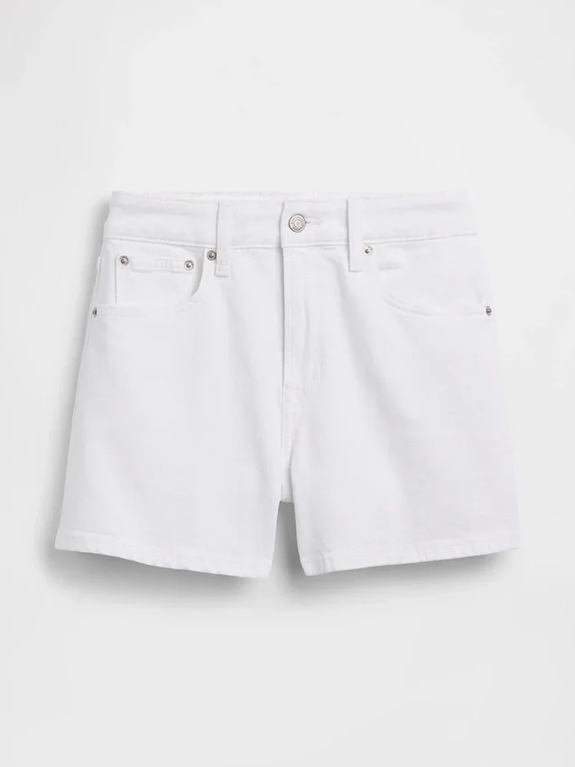 Pantalones cortos vaqueros rectos de corte holgado y cintura alta de 3,5"