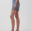 Pantalones cortos vaqueros rectos holgados de cuadros vichy con cintura alta de 3,5"