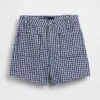 Pantalones cortos vaqueros rectos holgados de cuadros vichy con cintura alta de 3,5"