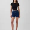 Pantalones cortos vaqueros rectos holgados de estilo marinero con cintura alta de 3,5"