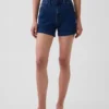Pantalones cortos vaqueros rectos holgados de estilo marinero con cintura alta de 3,5"