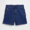 Pantalones cortos vaqueros rectos holgados de estilo marinero con cintura alta de 3,5"