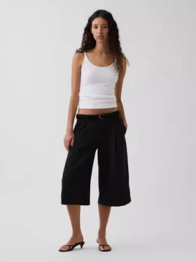 Pantalones culotte de talle bajo