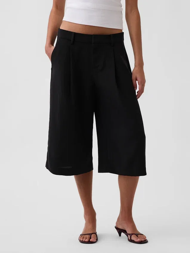 Pantalones culotte de talle bajo