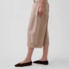 Pantalones culotte de talle medio con cinturón