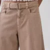 Pantalones culotte de talle medio con cinturón