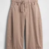 Pantalones culotte de talle medio con cinturón
