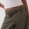Pantalones culotte de talle medio con cinturón