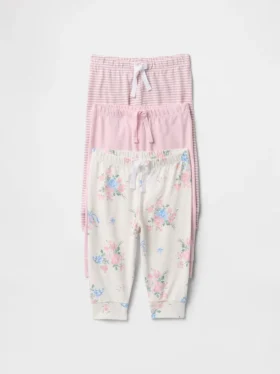 Pantalones de algodón orgánico sin cremallera «Baby First Favorites» (paquete de 3)