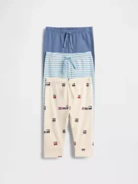 Pantalones de algodón orgánico sin cremallera «Baby First Favorites» (paquete de 3)