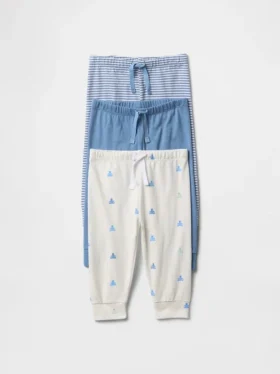 Pantalones de algodón orgánico sin cremallera «Baby First Favorites» (paquete de 3)