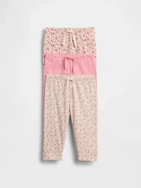 Pantalones de algodón orgánico sin cremallera «Baby First Favorites» (paquete de 3)