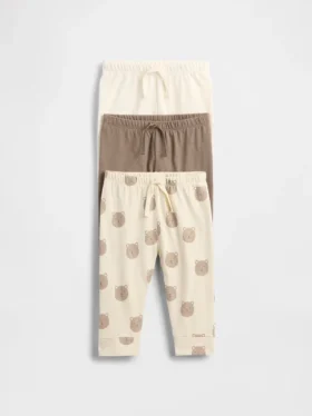 Pantalones de algodón orgánico sin cremallera «Baby First Favorites» (paquete de 3)