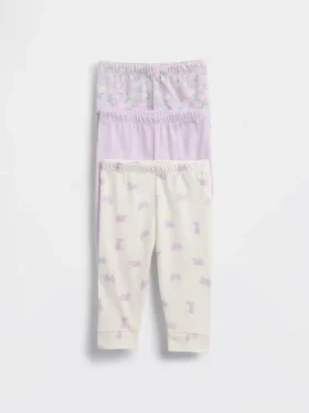 Pantalones de algodón orgánico sin cremallera «Baby First Favorites» (paquete de 3)