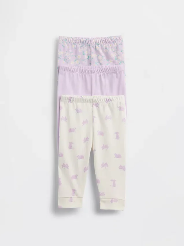 Pantalones de algodón orgánico sin cremallera «Baby First Favorites» (paquete de 3)