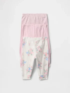 Pantalones de algodón orgánico sin cremallera «Baby First Favorites» (paquete de 3)