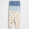Pantalones de algodón orgánico sin cremallera «Baby First Favorites» (paquete de 3)