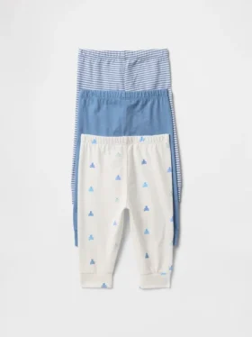 Pantalones de algodón orgánico sin cremallera «Baby First Favorites» (paquete de 3)