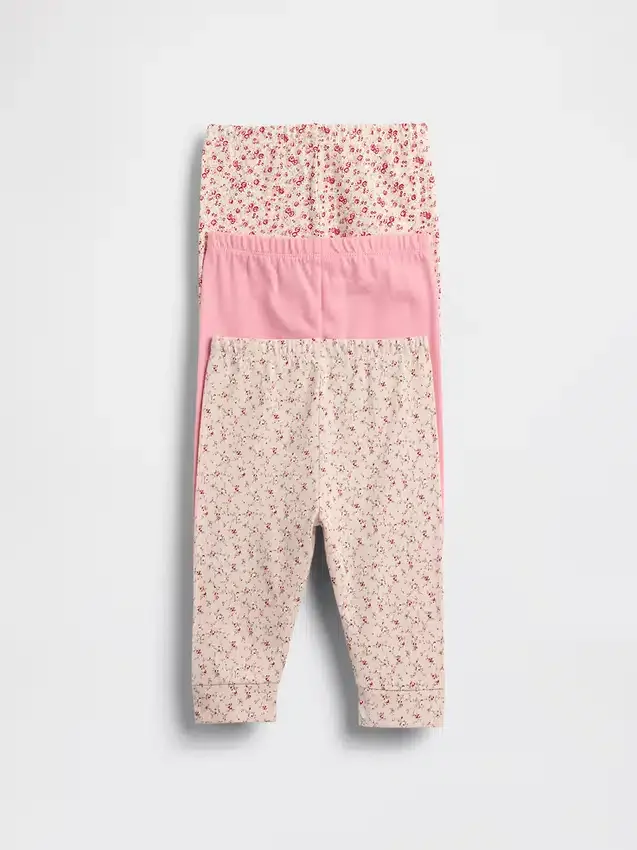 Pantalones de algodón orgánico sin cremallera «Baby First Favorites» (paquete de 3)