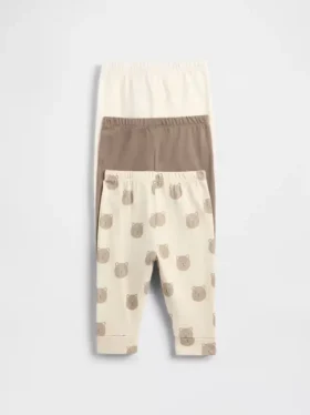 Pantalones de algodón orgánico sin cremallera «Baby First Favorites» (paquete de 3)