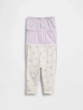 Pantalones de algodón orgánico sin cremallera «Baby First Favorites» (paquete de 3)