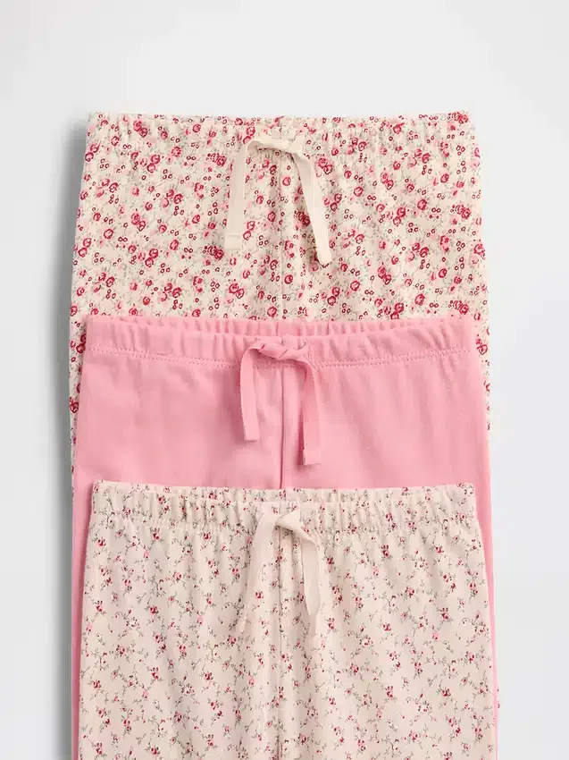 Pantalones de algodón orgánico sin cremallera «Baby First Favorites» (paquete de 3)