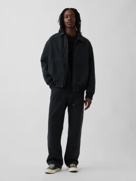 Pantalones de carpintero holgados de lona con doble refuerzo en las rodillas, estilo de los 90