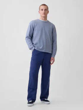 Pantalones de carpintero holgados de lona con doble refuerzo en las rodillas, estilo de los 90
