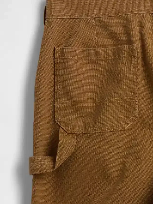 Pantalones de carpintero holgados de lona con doble refuerzo en las rodillas, estilo de los 90
