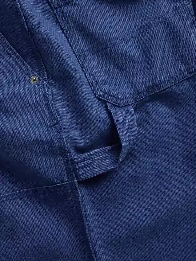 Pantalones de carpintero holgados de lona con doble refuerzo en las rodillas, estilo de los 90
