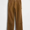Pantalones de carpintero holgados de lona con doble refuerzo en las rodillas, estilo de los 90