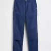 Pantalones de carpintero holgados de lona con doble refuerzo en las rodillas, estilo de los 90