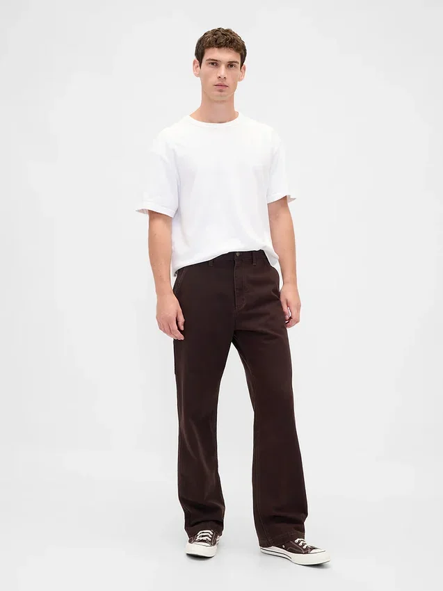 Pantalones de carpintero holgados de lona estilo años 90
