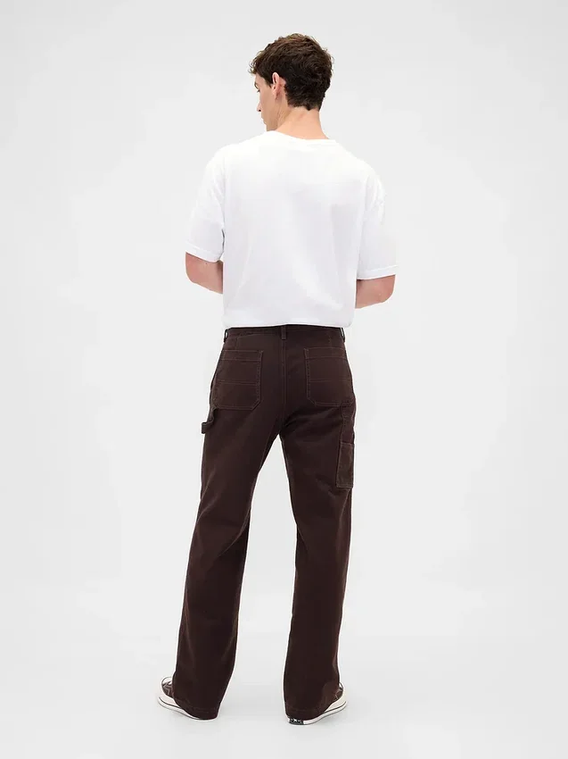 Pantalones de carpintero holgados de lona estilo años 90